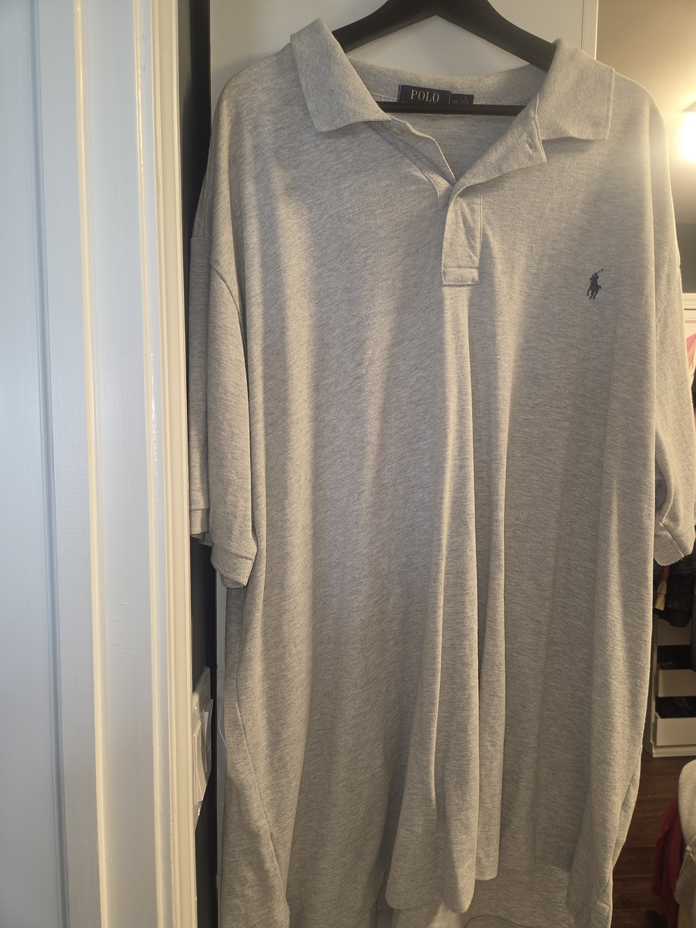 Ralph Lauren Men's Heather Gray Polo with Navy Pony
